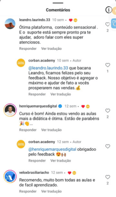 Depoimentos Curso Tráfego para Corbans